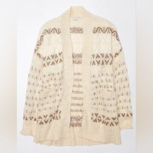 American Eagle Oversized Fair Isle Cardigan Womens Medium